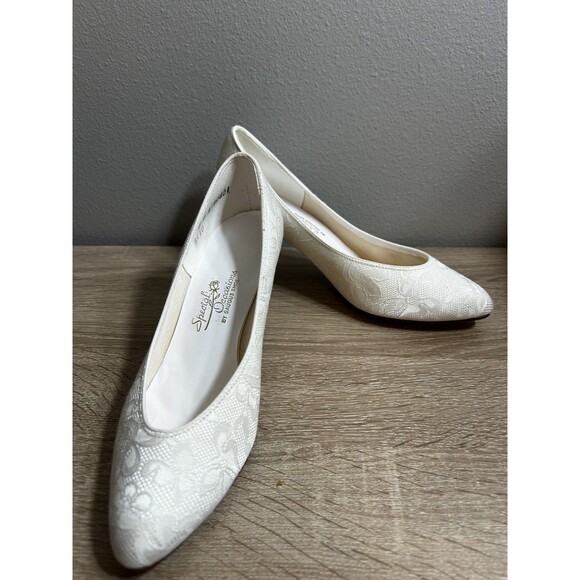 Special Occasions Classic 80s/90s Style Wedding Shoes Size 6B (used, in box) - Picture 3 of 11